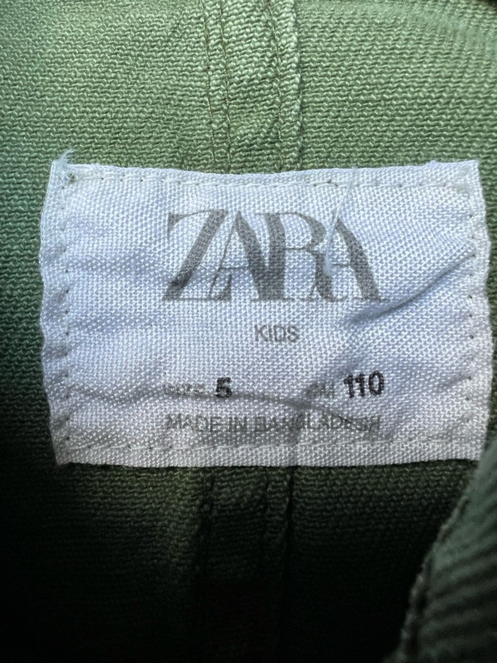 Zara Toddler Girl Utility Jacket Size 5 Olive Green Button Closure Casual Travel - Picture 2 of 15